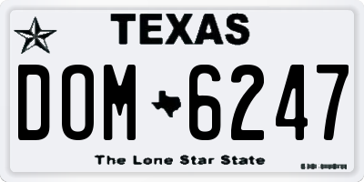 TX license plate DOM6247