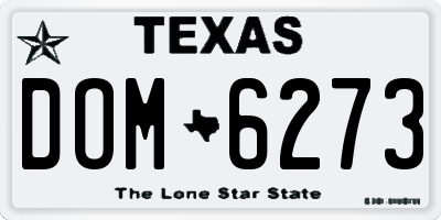 TX license plate DOM6273