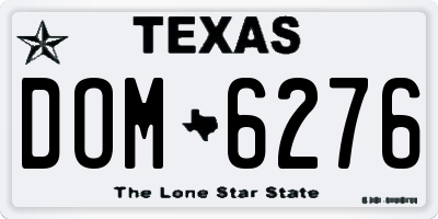 TX license plate DOM6276