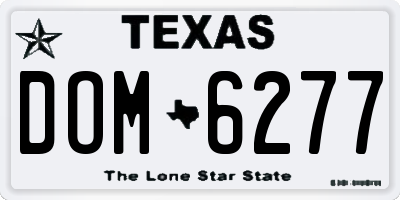 TX license plate DOM6277