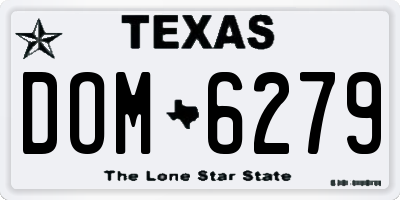 TX license plate DOM6279