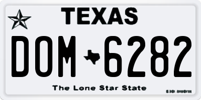 TX license plate DOM6282