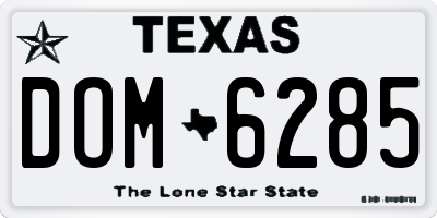 TX license plate DOM6285