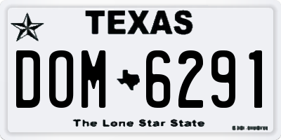 TX license plate DOM6291
