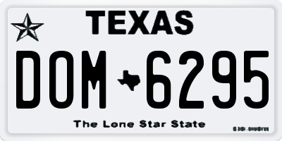 TX license plate DOM6295