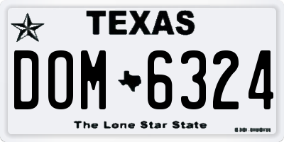 TX license plate DOM6324