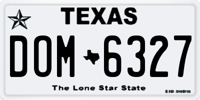TX license plate DOM6327