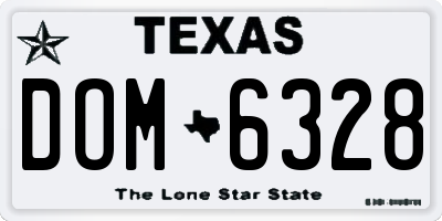 TX license plate DOM6328