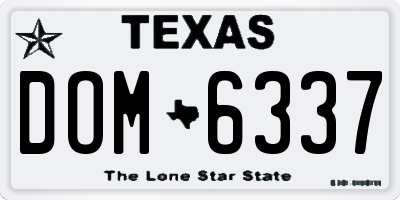 TX license plate DOM6337