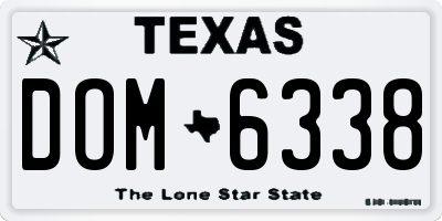 TX license plate DOM6338