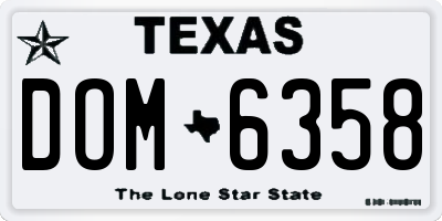 TX license plate DOM6358