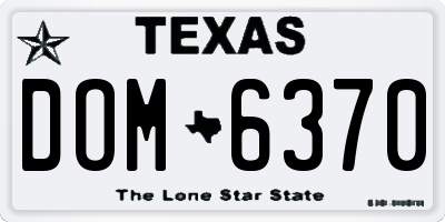 TX license plate DOM6370