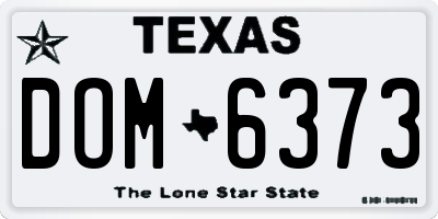 TX license plate DOM6373