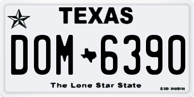 TX license plate DOM6390