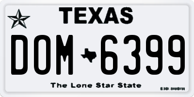 TX license plate DOM6399