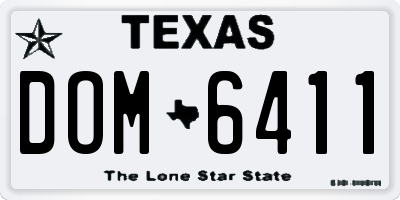 TX license plate DOM6411