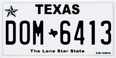 TX license plate DOM6413