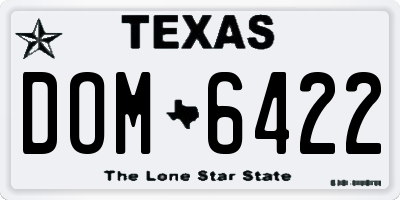 TX license plate DOM6422