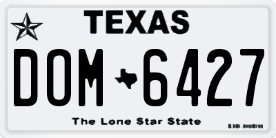 TX license plate DOM6427