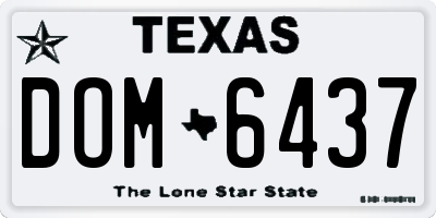 TX license plate DOM6437