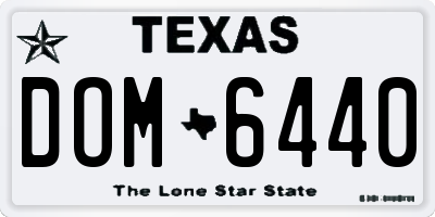 TX license plate DOM6440