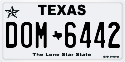 TX license plate DOM6442