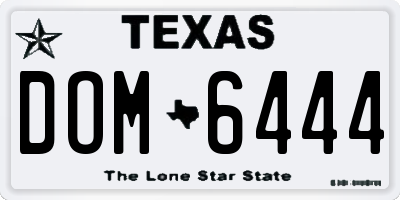 TX license plate DOM6444