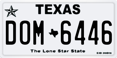 TX license plate DOM6446