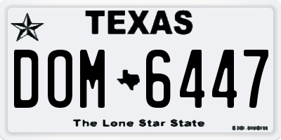 TX license plate DOM6447