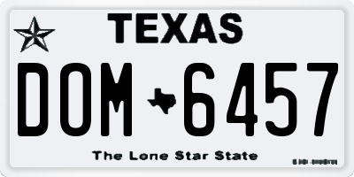 TX license plate DOM6457