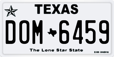 TX license plate DOM6459