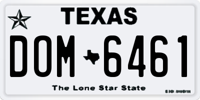 TX license plate DOM6461
