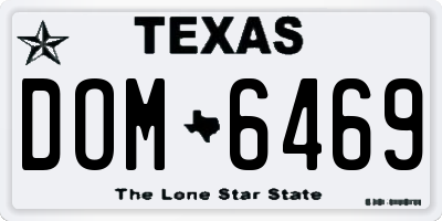 TX license plate DOM6469