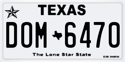 TX license plate DOM6470
