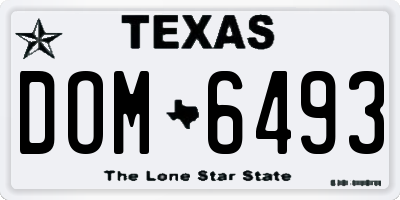 TX license plate DOM6493