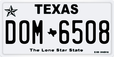 TX license plate DOM6508