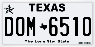 TX license plate DOM6510