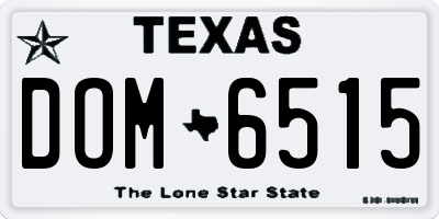 TX license plate DOM6515
