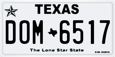 TX license plate DOM6517