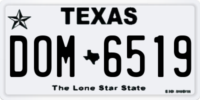 TX license plate DOM6519