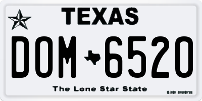 TX license plate DOM6520