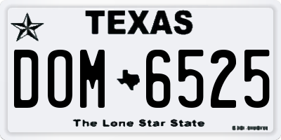 TX license plate DOM6525