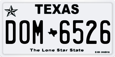 TX license plate DOM6526