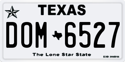 TX license plate DOM6527