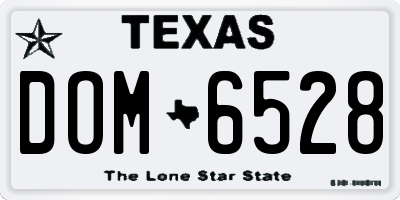 TX license plate DOM6528