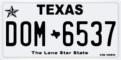 TX license plate DOM6537