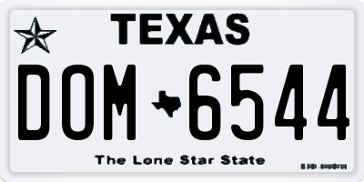 TX license plate DOM6544