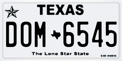 TX license plate DOM6545