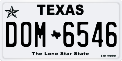 TX license plate DOM6546