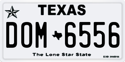 TX license plate DOM6556